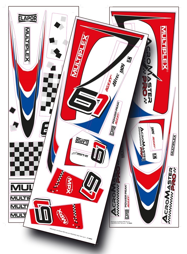 Dekorbogen Acromaster PRO blau - rot