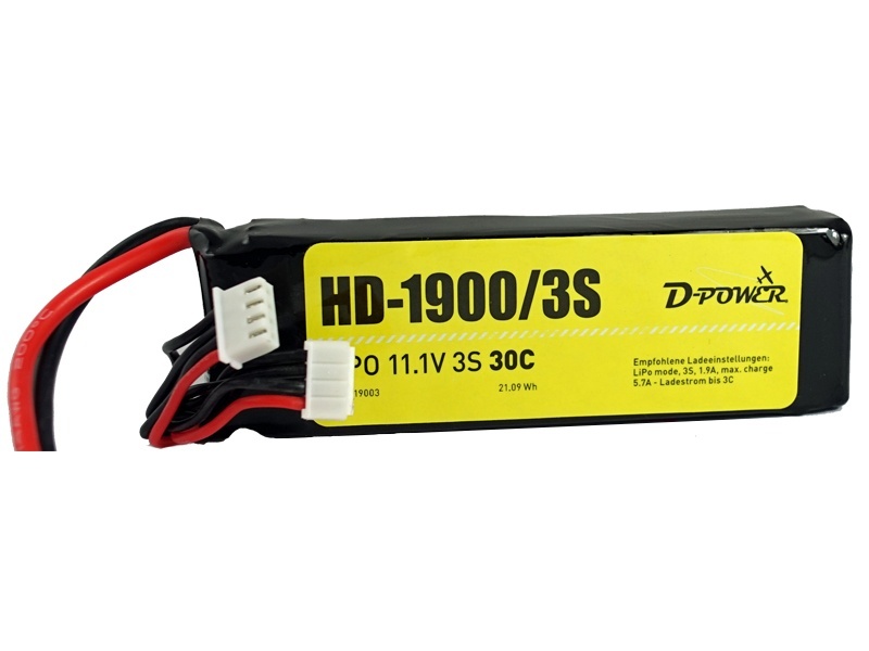 D-Power HD-1900 3S Lipo (11,1V) 30C XT-60
